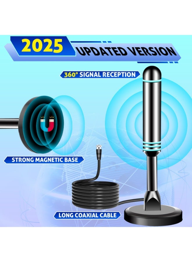 LuckyNov Digital Antenna for Smart TV Indoor, TV Antenna for Local Channels, Strong Magnetic Base TV Antenna Indoor for Easy Installation, Long Range Reception for 4k 1080p, Support All Smart/Old TVs - Image 2