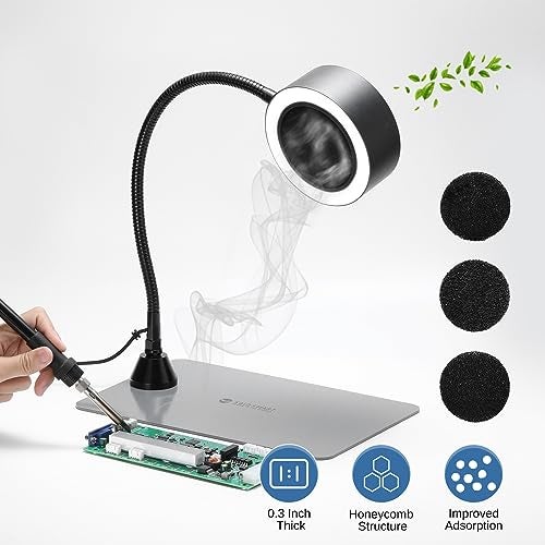 SainSmart مروحة استخراج الدخان المحمولة من SainSmart مع أضواء LED، أنبوب مرن من الفولاذ المقاوم للصدأ وقاعدة طاولة قابلة للاستبدال، ماص للدخان المغناطيسي للحام في محطة العمل DIY - Image 4