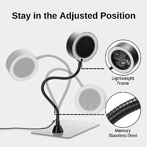 SainSmart مروحة استخراج الدخان المحمولة من SainSmart مع أضواء LED، أنبوب مرن من الفولاذ المقاوم للصدأ وقاعدة طاولة قابلة للاستبدال، ماص للدخان المغناطيسي للحام في محطة العمل DIY - Image 5