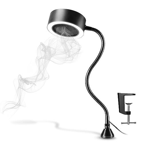 SainSmart مروحة استخراج الدخان المحمولة من SainSmart مع أضواء LED، أنبوب مرن من الفولاذ المقاوم للصدأ وقاعدة طاولة قابلة للاستبدال، ماص للدخان المغناطيسي للحام في محطة العمل DIY - Image 1