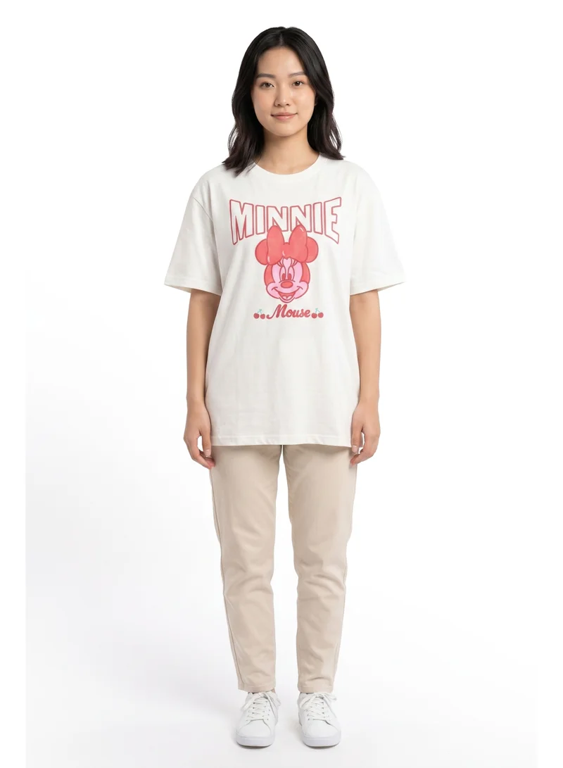 Disney  Disney Minnie Mouse Women’s Oversized Drop Shoulder Graphic T-Shirt – Casual Relaxed Fit Tee for Women | Best Price UAE