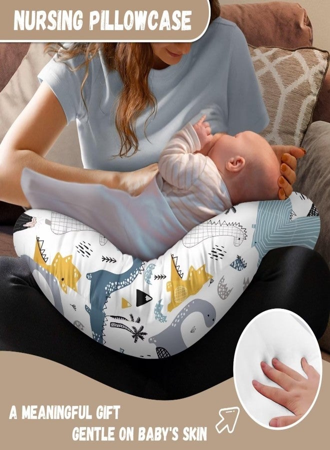 Mintulipy Dinosaur Nursing Pillow Cover Stretchy Removable Cover for Breastfeeding Pillows, Dinosaur Comfortable Slipcover for Baby Girl and Boy Fits The Original Support Pillow - Image 5