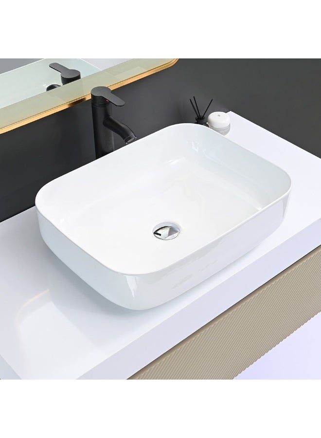 DANUBE HOME Milano Plus Karlin Vanity With Mirror & Cabinet (2Pcs/Set) (100X50X46) Cm - Beige And White Finish| Single Basin Wooden/Pvc Sink Cabinet Compact Storage Cabinet For Modern Bathroom  - Image 3
