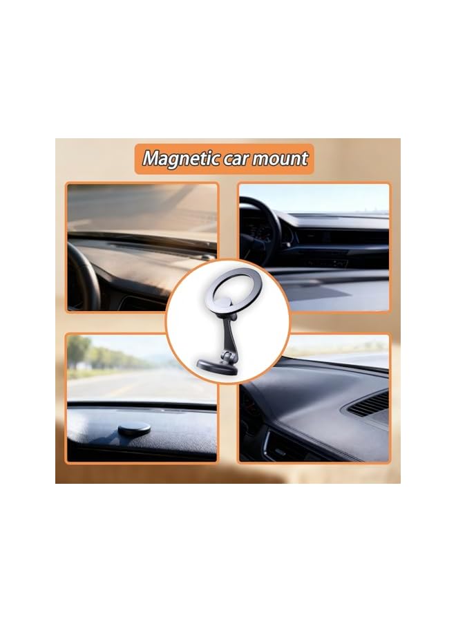 S-TOP 1 Pcs Universal Dashboard Mount, Foldable Zinc Alloy Magnetic Car Holder (Compatible with iPhone 15 Pro Max, 14, 13, etc.) - Image 2