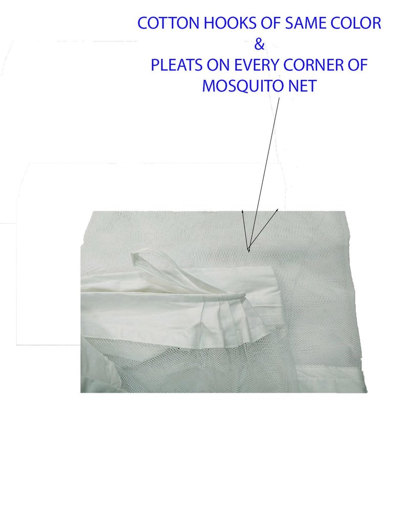 ANS Cotton Mix Mosquito Net for Bed with Pure Cotton Border (Top & Bottom), Allergy Free Breathable Mesh, Hanging Type Extra Large Size 6.5 x 10 ft, White, Durable Washable Bed Net for Protection - Image 5