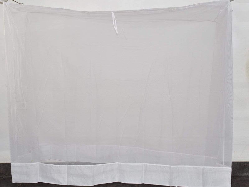 ANS Cotton Mix Mosquito Net for Bed with Pure Cotton Border (Top & Bottom), Allergy Free Breathable Mesh, Hanging Type Extra Large Size 6.5 x 10 ft, White, Durable Washable Bed Net for Protection - Image 4