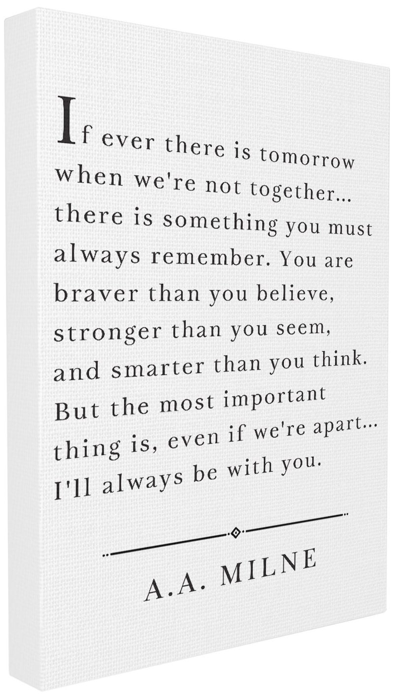 Stupell Industries Ill Always Be with You AA Milne Canvas Wall Art 16 x 20 Design by Artist Lettered and Lined