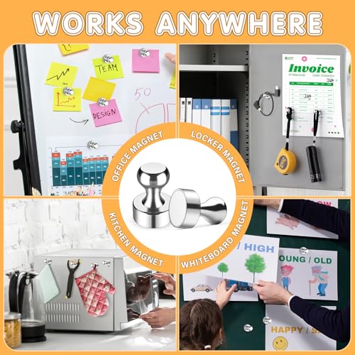 WUDIME 12Pcs Strong Magnets for Whiteboard, Fridge Magnets Adults, Refrigerator Magnets, Magnet Fridge, Small Strong Magnets for Kitchen, Office, Classroom, Locker - Image 4