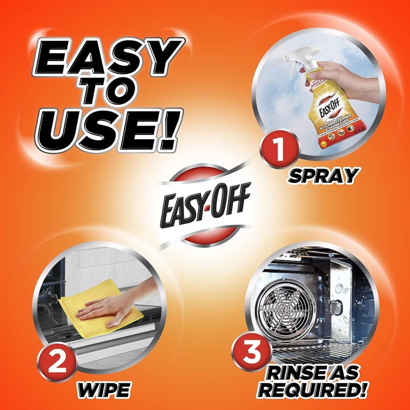 Easy-Off Specialty Kitchen Degreaser Cleaner, Clear, Lemon, 16 Fl Oz - Image 4