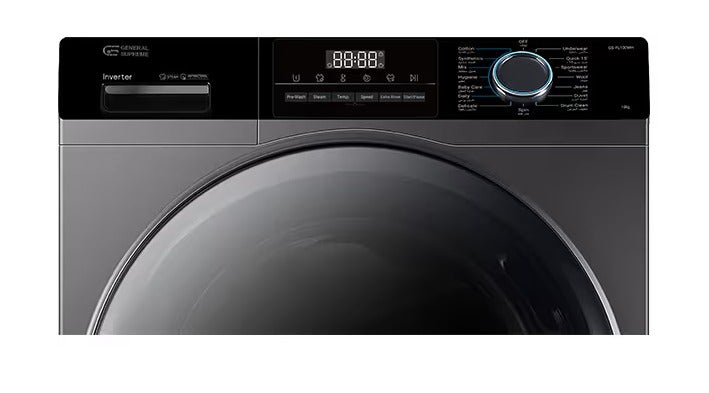 جنرال سوبريم غسالة تعبئة أمامية 10 كيلو,14 برنامج , إنفيرتر ،فضي غامق, GSFL100WH - Image 3