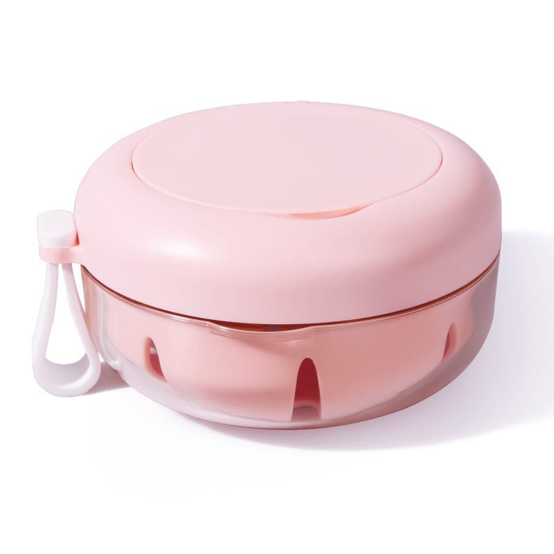 Denture Case Definitely NoLeak Denture Bath Box for Traveling Perfectly Denture Cup with Strainer MirrorPink