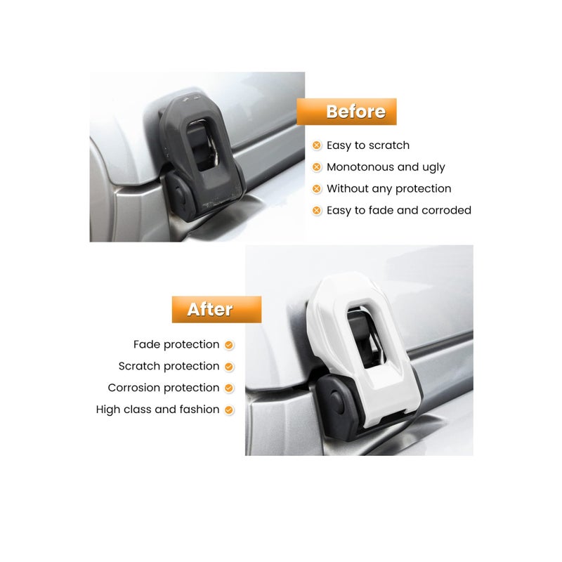 Zikra Hood Latch Lock Catch Brackets Cover for 2018-2022 Jeep Wrangler JL JLU Unlimited Sports Freedom Sahara Rubicon Gladiator JT 2-Door & 4-Door Exterior Accessories Decoration (White 2PCS) - Image 4