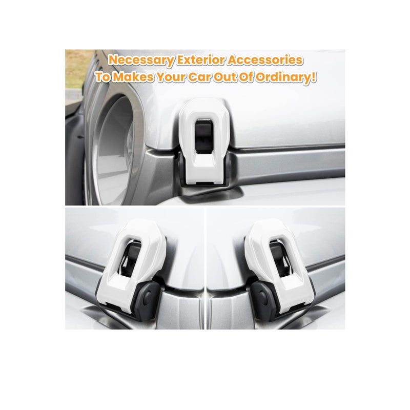 Zikra Hood Latch Lock Catch Brackets Cover for 2018-2022 Jeep Wrangler JL JLU Unlimited Sports Freedom Sahara Rubicon Gladiator JT 2-Door & 4-Door Exterior Accessories Decoration (White 2PCS) - Image 3