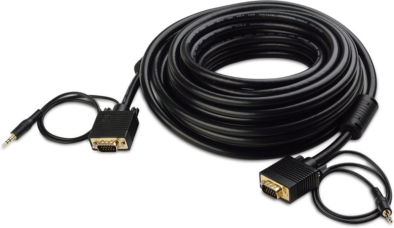 CableMatters VGA Cable with Audio (SVGA Monitor Cable with 3.5mm Stereo Audio) 35 Feet - Image 2
