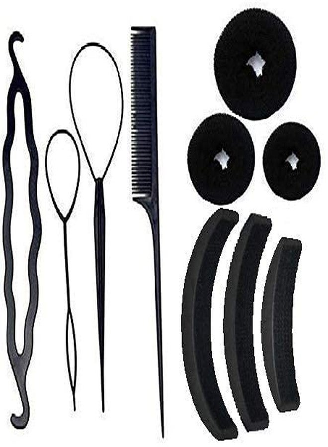 WUKAYA Hair Accessories, Hair Styling Tools, Bun Maker Hair Accessories, Combo Offer With Best Prices (Combo of 10 Pcs) 3 hair donuts 3 Banana Puff Maker, 4 piece juda maker pack of 1 - Image 3