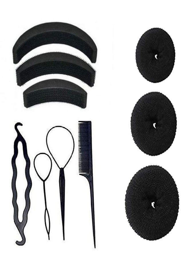 WUKAYA Hair Accessories, Hair Styling Tools, Bun Maker Hair Accessories, Combo Offer With Best Prices (Combo of 10 Pcs) 3 hair donuts 3 Banana Puff Maker, 4 piece juda maker pack of 1 - Image 1