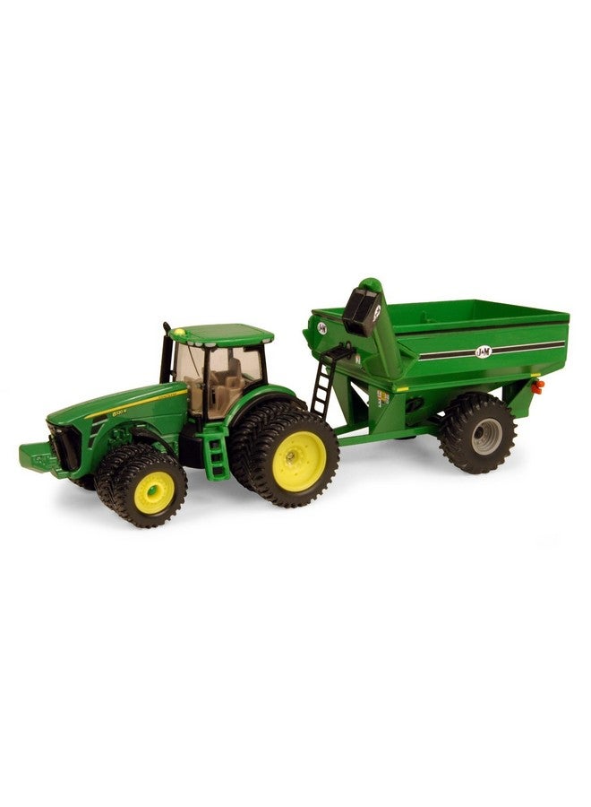 John Deere ERTL John Deere Tractor Toy with J&M Grain Cart - 1:64 Scale - Farm and Construction Toys - Authentic Die-Cast John Deere Tractor Toys - 8 Years and Up