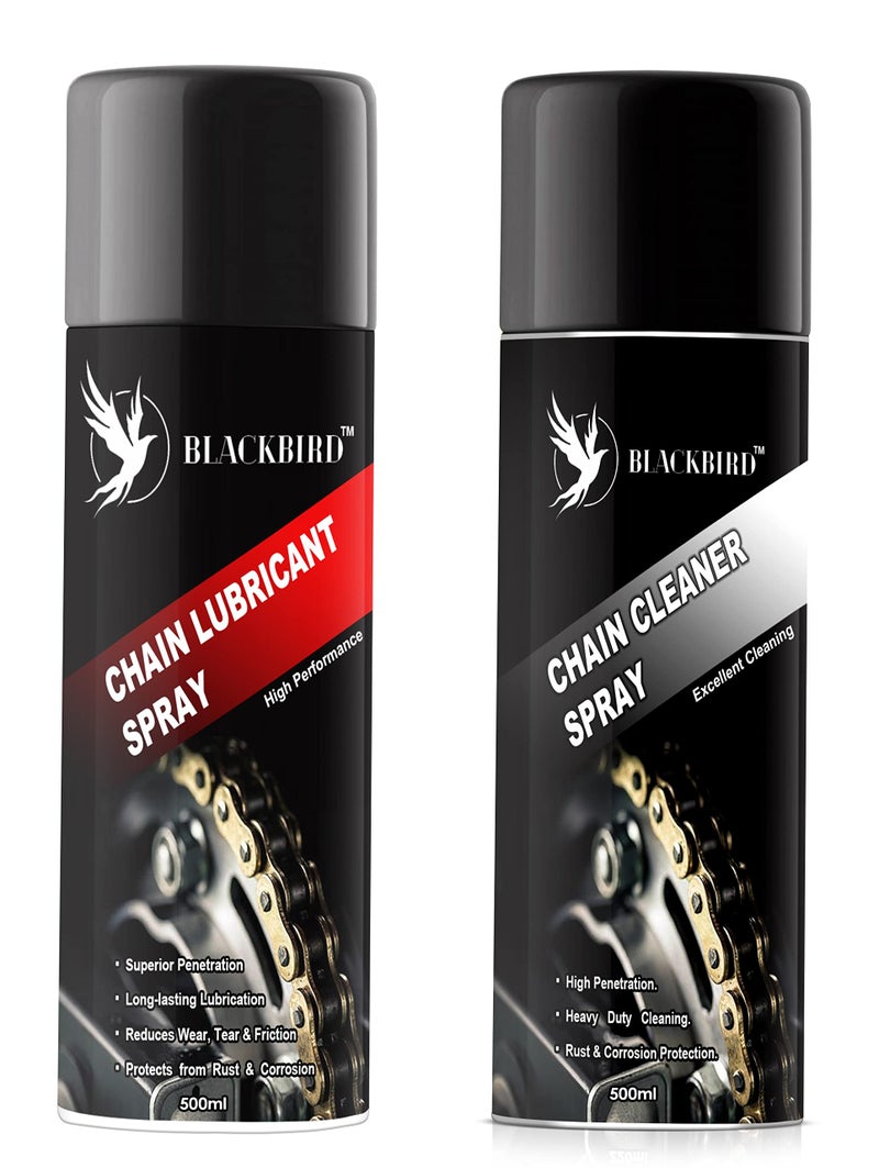 BLACKBIRD Bike Chain Lube and Chain Cleaner Spray - 500 ml | Bike Chain Lubricant | Bike Chain Cleaning Spray - Image 1