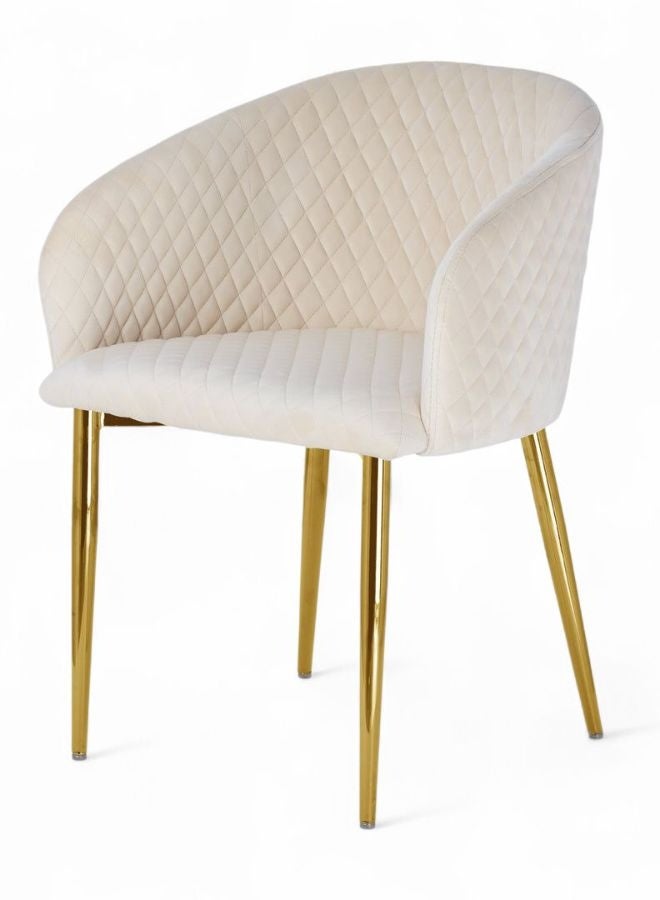 زد إتش للأثاث كرسي طعام فخم مبطن بأرجل معدنية ذهبية | كرسي بمظهر منقوش من القماش لغرف الطعام، وغرف المعيشة، والمطاعم، والمقاهي - Image 1