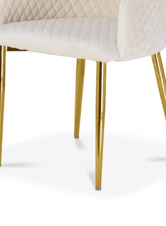 زد إتش للأثاث كرسي طعام فخم مبطن بأرجل معدنية ذهبية | كرسي بمظهر منقوش من القماش لغرف الطعام، وغرف المعيشة، والمطاعم، والمقاهي - Image 4