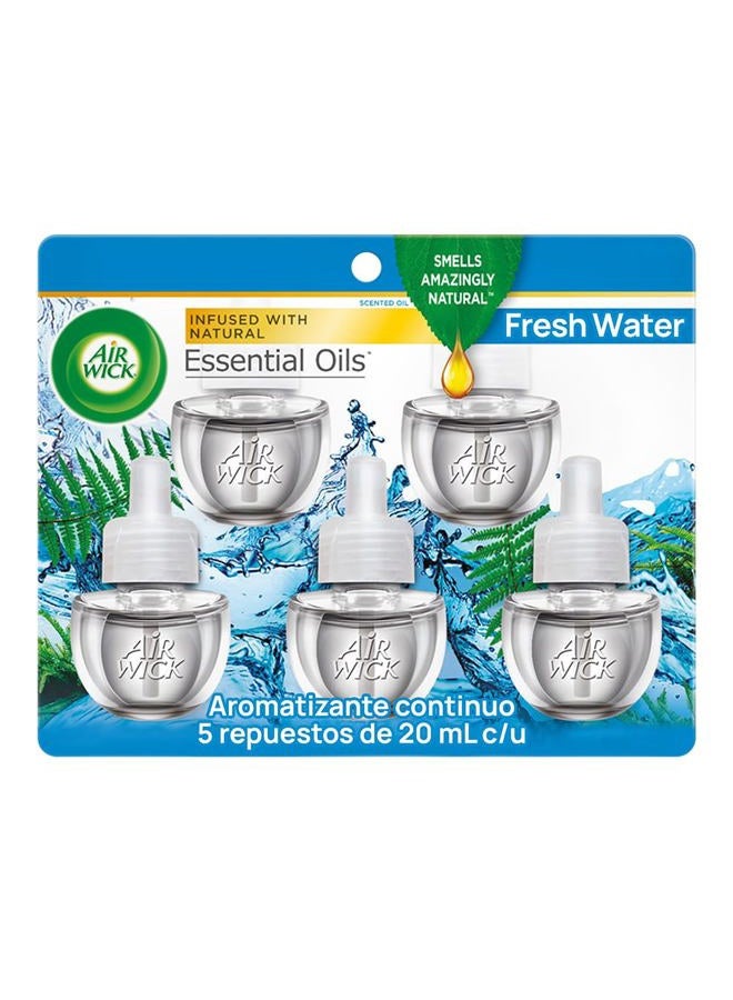 Air Wick Scented Oil Refill, 5ct, Fresh Waters, Air Freshener, Essential Oils - Image 1