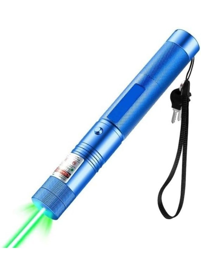 Green linear pointer with adjustable patterns, rechargeable, suitable for presentations, faculty, lectures, camping, and construction work. Blue color. - Image 1