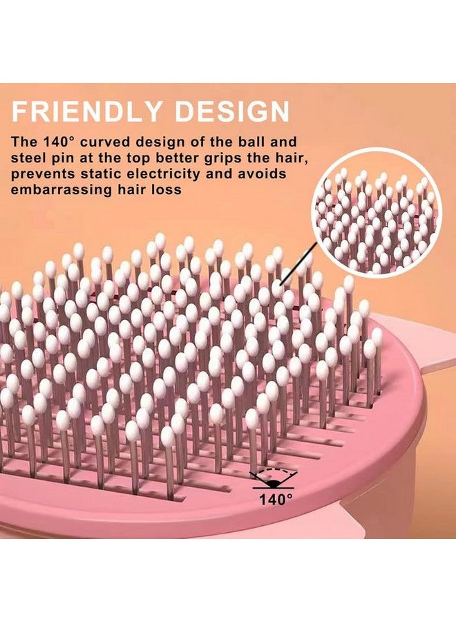 بت فرشاة القطط، فرشاة الكلاب، فرشاة القطط والكلاب ذاتية التنظيف للشعر الطويل/الشعر القصير، مشط القطط بمقبض، فرشاة للعناية بالحيوانات الأليفة لإزالة الطبقة السفلية والفراء المتساقط والأوساخ - Image 5