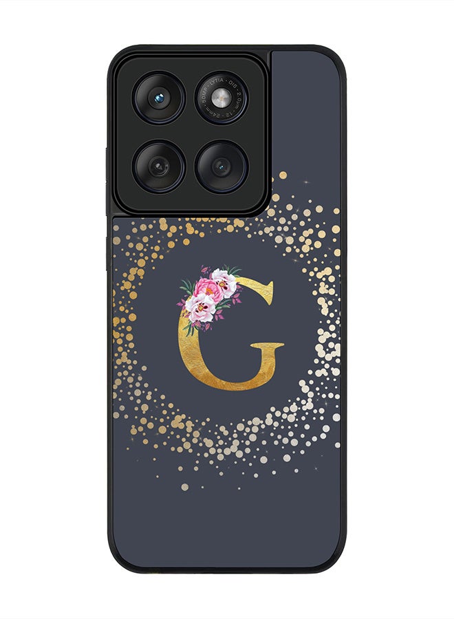 Stylizedd For Motorola MOTO Edge 60 Fusion/ Edge 60 Case,Slim fit Camera Protection, Shockproof Thin Phone cover  - Custom Monogram Floral - G  (Grey ) - Image 1