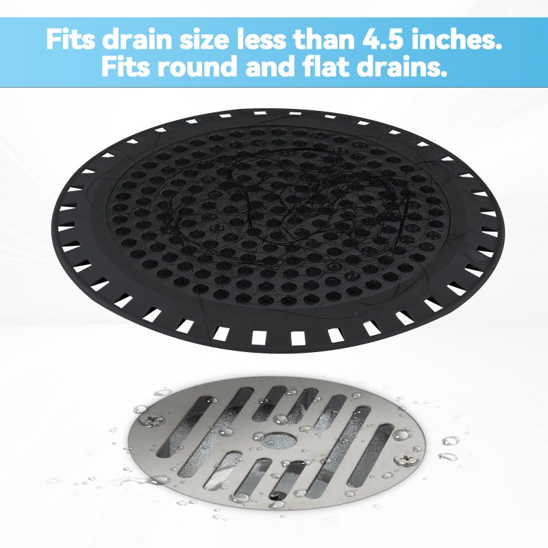 Aluvor Shower Drain Hair Catcher,Aluvor Shower Drain Cover Bathtub Drain Strainers Weighted Metal Hair Trap Stopper Sink Drain Protector Filter Bathroom Flat Strainer Stopper - Image 4
