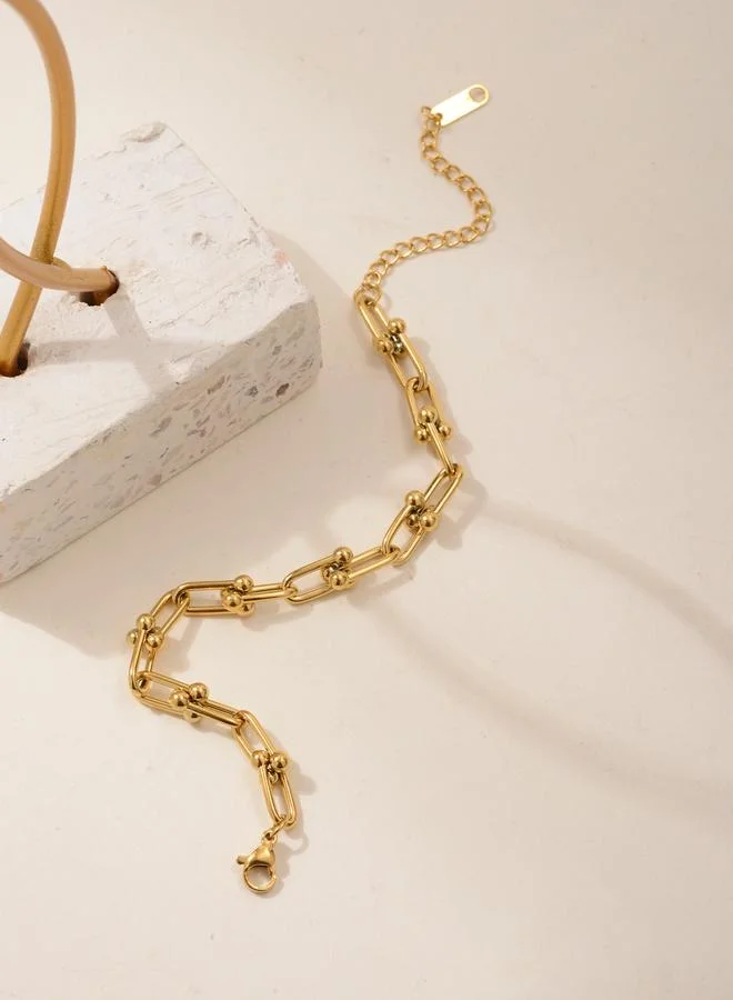 Take Two Gold Tone Link Bracelet
