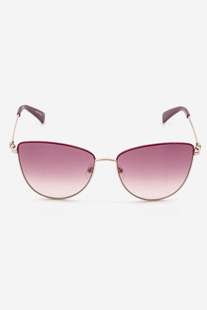 Longchamp Women Marchon LO152S UV Sunglasses, Purple and Gold - Image 1