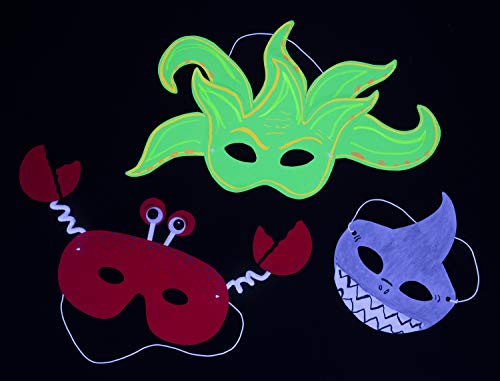 Chenille Kraft Creativity Street Die Cut Mardi Gras Paper Masks, Assorted Designs, 24 Pack (AC4651) , White - Image 3