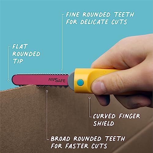 Makedo Safe-Saw | 1 Piece Steel Blade Tool with No Sharp Edges | STEM and STEAM Educational Toys for Kids | At Home Play + Classroom Learning | Reusable Tools for Boys and Girls Age 5+ - Image 2