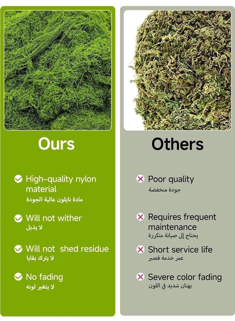 طحلب صناعي للديكور والأعمال اليدوية – طحلب أخضر صناعي واقعي لتزيين الأصص، تنسيق الزهور والمشاريع الإبداعية (50 غرام) - Image 3