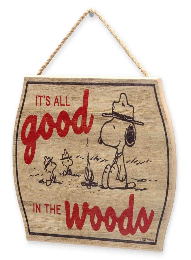 Open Road Brands Peanuts Snoopy It's All Good In the Woods Hanging Wood Wall Decor - Fun Snoopy Sign for Cabin, Lake House or Camper - Image 2