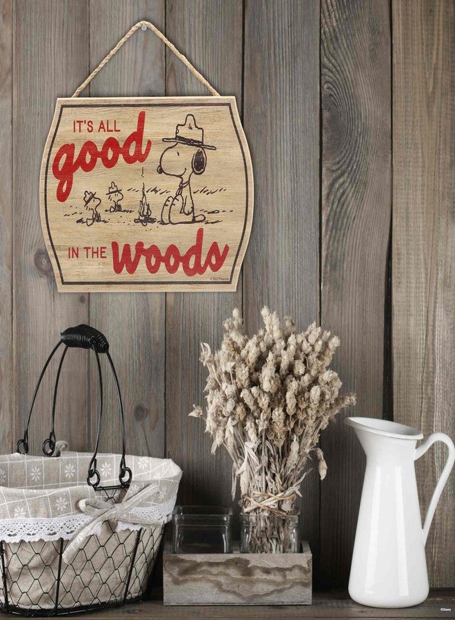 Open Road Brands Peanuts Snoopy It's All Good In the Woods Hanging Wood Wall Decor - Fun Snoopy Sign for Cabin, Lake House or Camper - Image 5