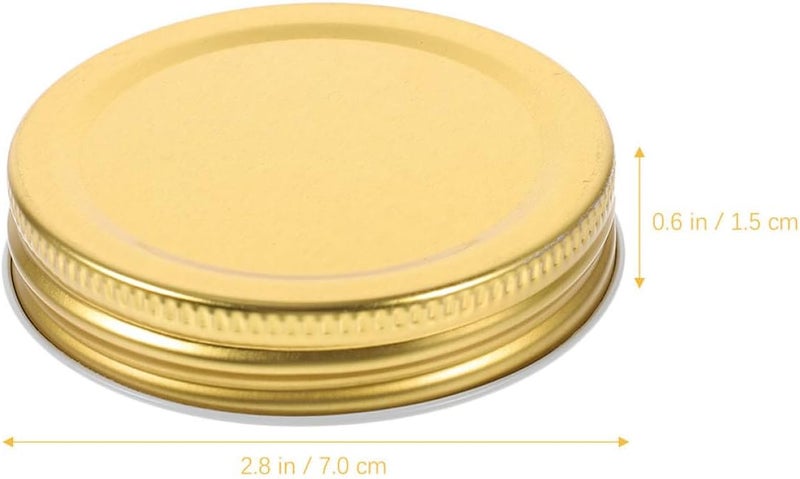 10pcs 70mm Wide Mouth Mason Jar Lids Metal Sealed Jar Covers with Airtight Leak-proof Seal for Food Storage and Kitchen Use Golden - Image 2