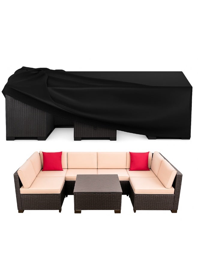 TOPIFY Waterproof Garden Patio Furniture Cover Set, Upgraded 210D Heavy Duty Oxford Fabric UV Resistant Protective Covers for Square & Rectangle Table Chair Sofa Outdoor (Polyester, 242 x 164 x 80) - Image 1