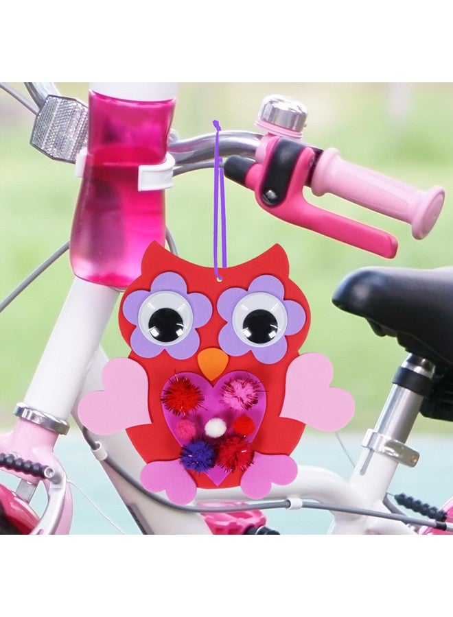 Winlyn 24 Sets Valentine Decorations DIY Heart Owl Ornaments Valentine Craft Kit Valentine Owl Art Sets Hearts Foam Valentine Stickers for Kids Valentine's Day Party Classroom Activities Gift Exchange - Image 4