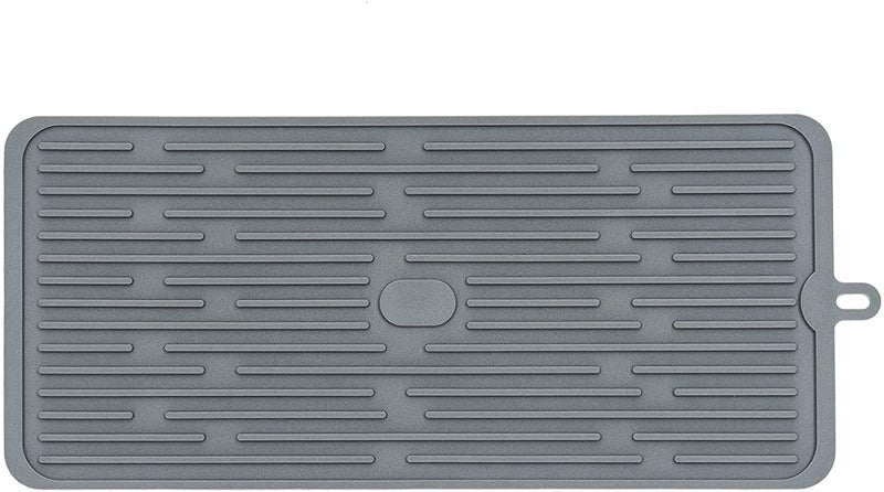 BEING CART Silicon Dish Drying Mats Works for Drying Stemware Cocktail Glasses Silverware Pots Pans Knives for Kitchen Counter Sink Bar Pads Easy to Clean 173 79 02 Grey - Image 1