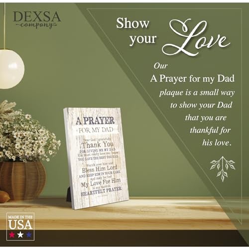 DEXSA Prayer for My Dad Wood Frame Wall Plaque for Father’s Day, Birthday Gift for Dad | Made in USA | Bonus Dad Gift, Father-in-Law Picture Frame | Best Dad Plaque from Son or Daughter | 6x9 inches - Image 3