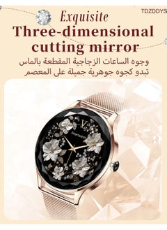 TDZDDYS Smart Watch for Women(Answer/Make Call), TDZDDYS 1.27" HD Prism-cut Display, 24/7 Health Tracking, 100+ Sports Modes, IP68 Waterproof, 100+ Watch Faces, Compatible with iOS and Android Phones (Gold)  - Image 2