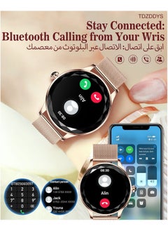 TDZDDYS Smart Watch for Women(Answer/Make Call), TDZDDYS 1.27" HD Prism-cut Display, 24/7 Health Tracking, 100+ Sports Modes, IP68 Waterproof, 100+ Watch Faces, Compatible with iOS and Android Phones (Gold)  - Image 4