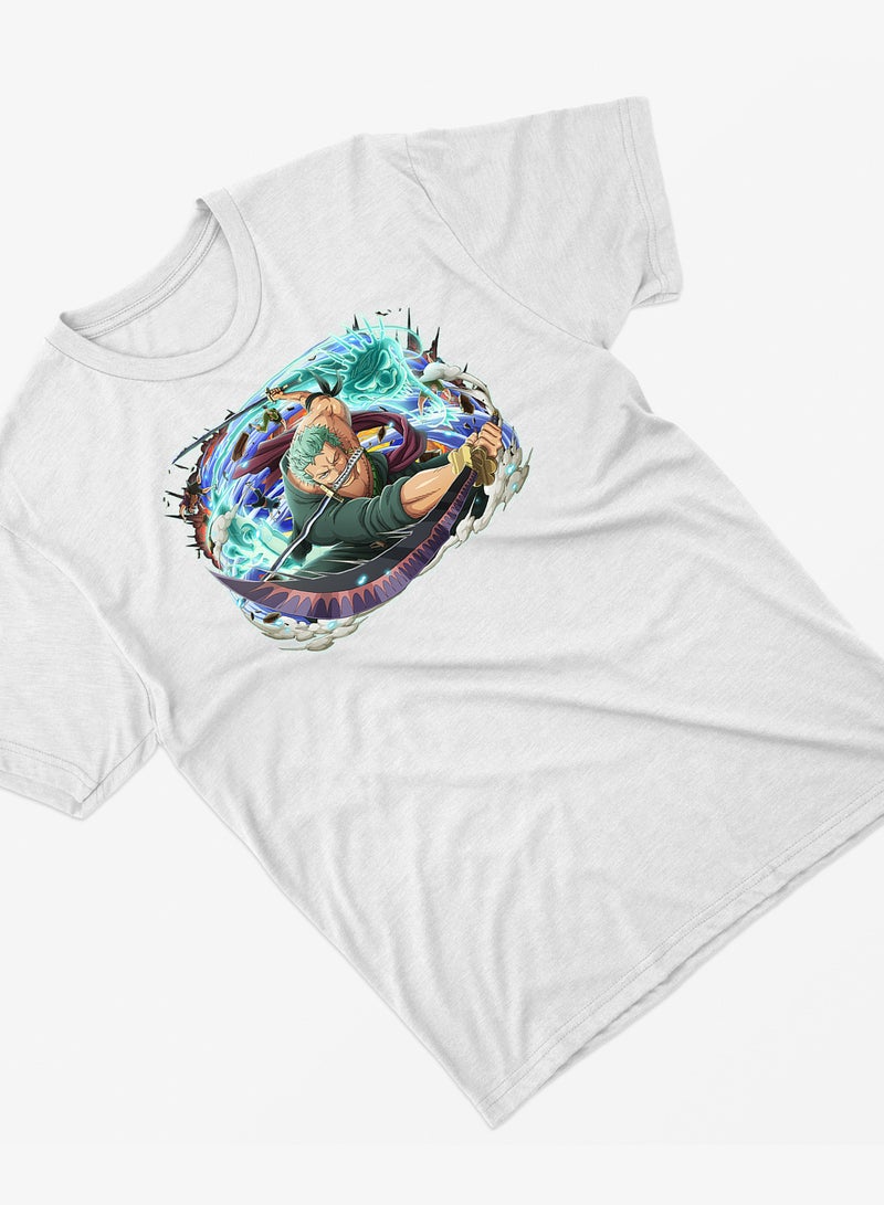 Fashion World Cotton T-shirt Printed with High-quality Anime One piece Roronoa Zoro - Image 2