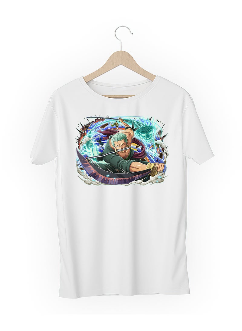 Fashion World Cotton T-shirt Printed with High-quality Anime One piece Roronoa Zoro - Image 3