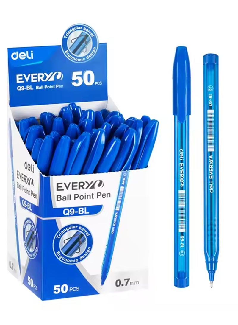 Deli 50-Piece Every Ballpoint Pen 0.7mm Tip Blue Ink  - Image 1