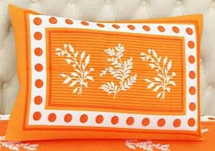Doraya Jaipuri Rajasthani Traditional Sanganeri Printed Cotton Single Size Bedsheet with 1 Pillow Cover - Image 2