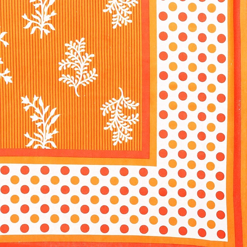 Doraya Jaipuri Rajasthani Traditional Sanganeri Printed Cotton Single Size Bedsheet with 1 Pillow Cover - Image 3