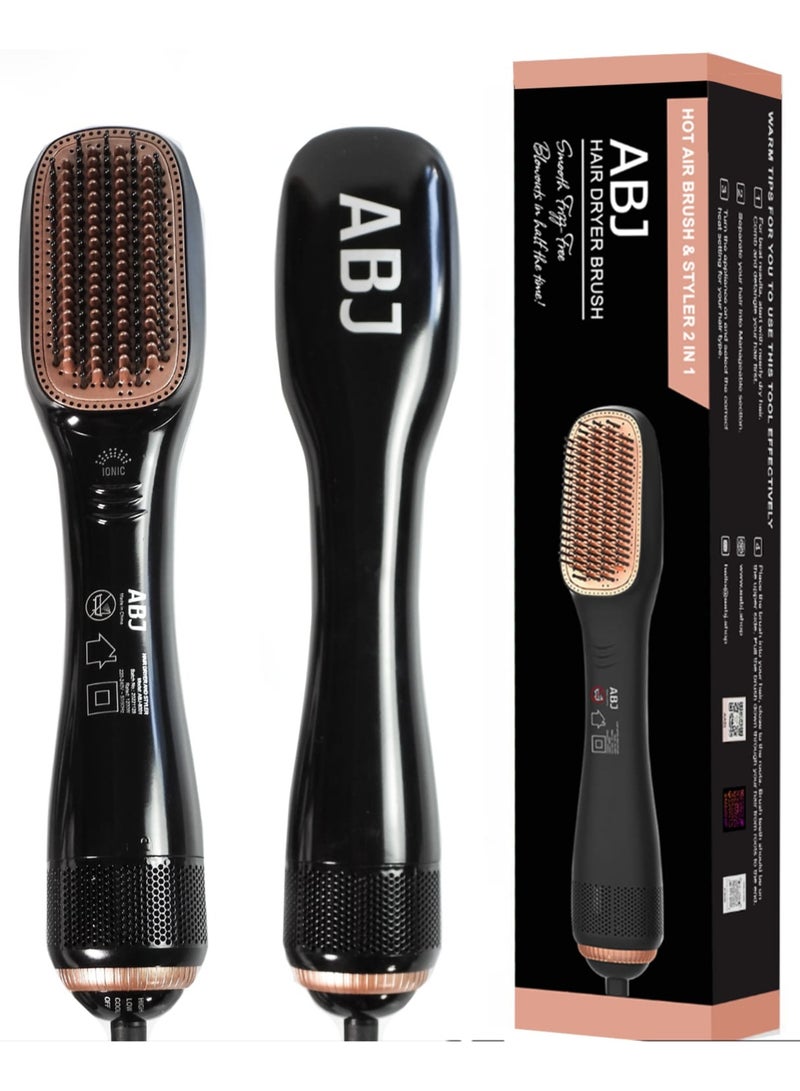 ABJ 1200W Powerful Hair Dryer And Styler Hair Straightener Brush 2 in 1 - Hot Air Stylers - Fast Heating - 3 Temp Settings - Image 1
