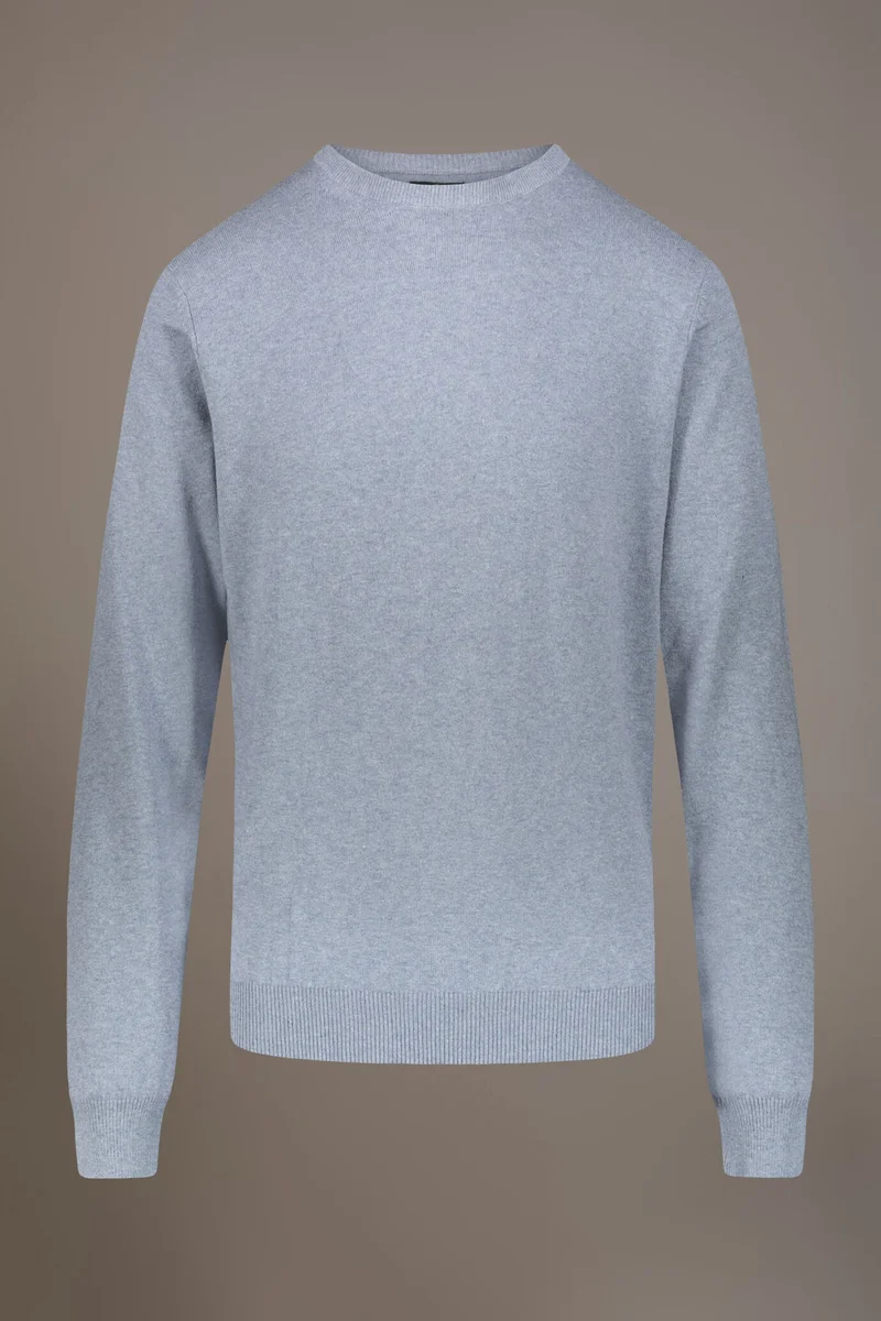 Doppelganger Grey Wool blend round neck sweater - Steel for Men | Best Price UAE